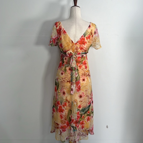 90's Vintage Coastal Midi Dress Vacation Hawaii - Picture 4 of 8